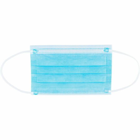 GLOBAL INDUSTRIAL Disposable Face Mask, 3-Ply w/ Earloops, Kids Size, Blue, 50PK 708589